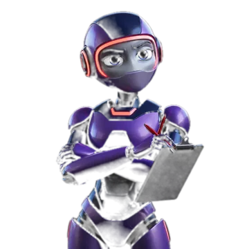 Robot crítico con portapapeles